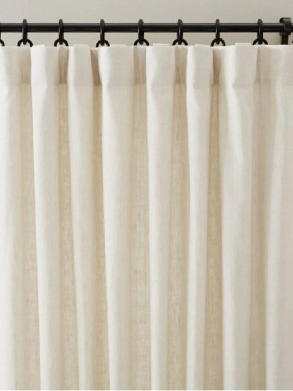 Pottery Barn Emery Ivory Linen Drape Set/ 2 Curtain Panels • 50” x 104” • NWOT